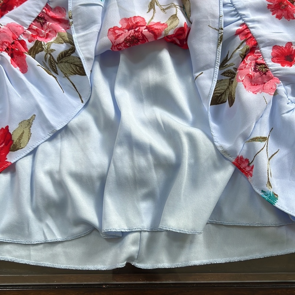 Rare Editions Girls Floral Bubble Sleeve Dress - Picture 8 of 15